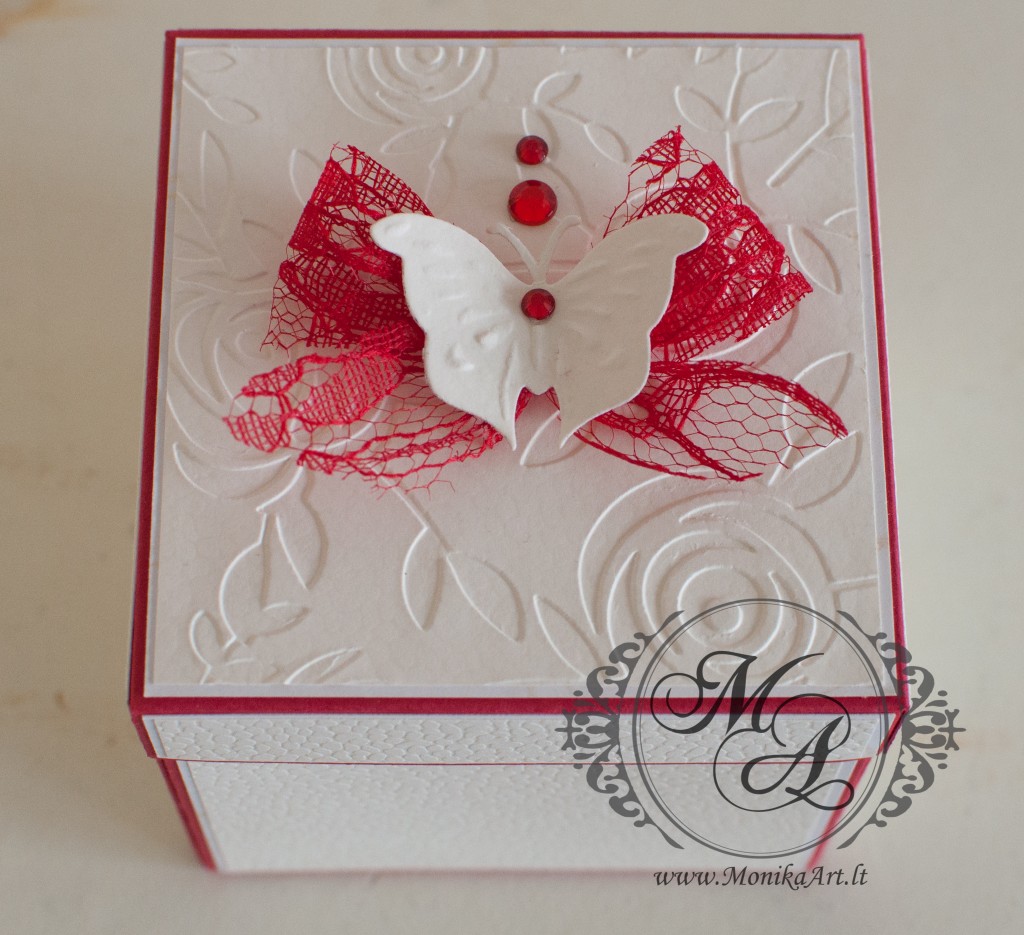 Atvirutė - dėžutė jubiliejui  Handmade card - box 